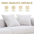 108.3in Upholstered Blue White 4-Seater Modern Fabric Sofa Couch