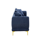 108.3in Upholstered Blue White 4-Seater Modern Fabric Sofa Couch