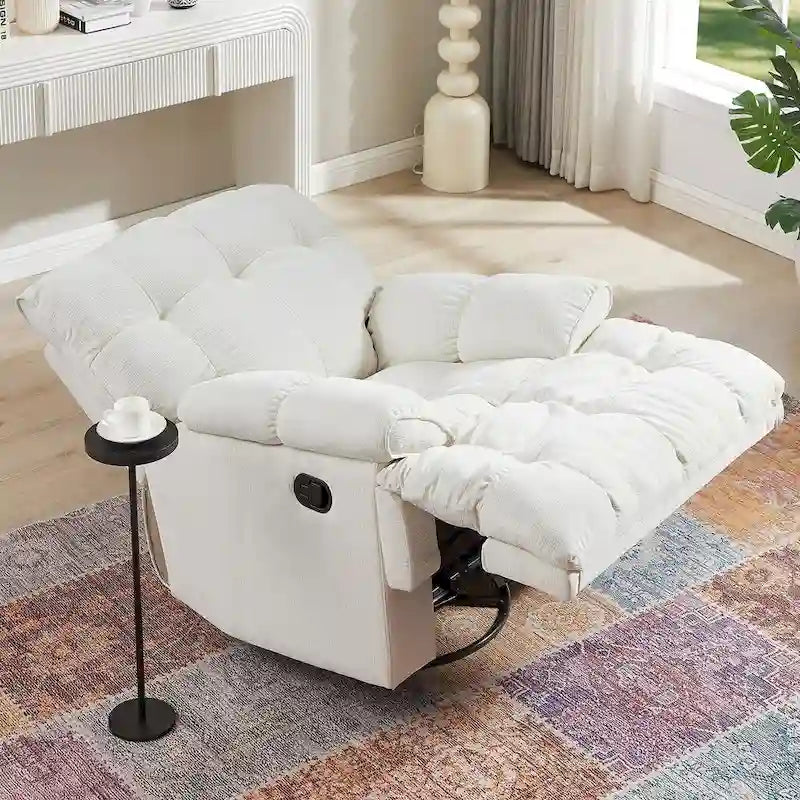360 Degree Swivel Fabric Single Sofa Heavy Duty Reclining Chair for Living Room
