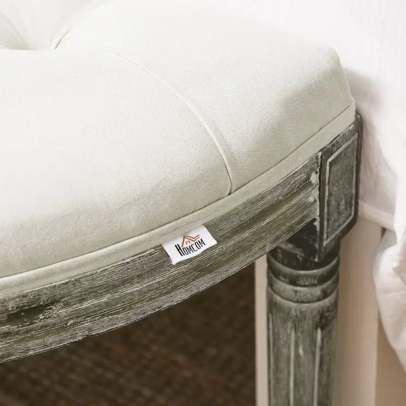 Semi-Circle End of Bed Bench with Tufted Design