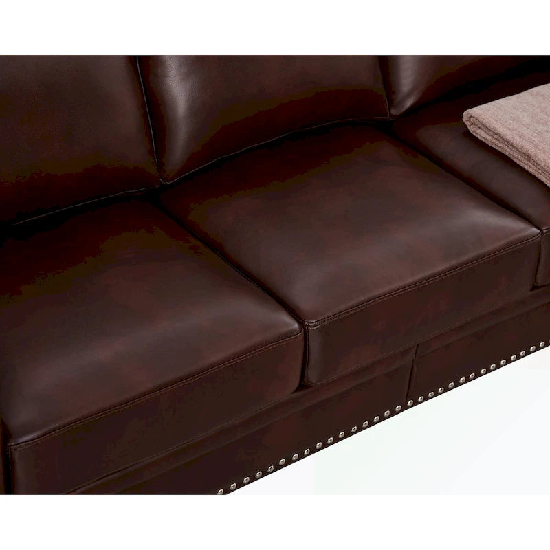 3 Seat Sofa with Rubber wood Legs and Nails finish
