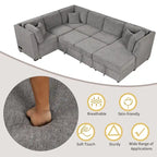 MERAX Sectional Sofa Pull out Sofa Bed with Storage Chaise