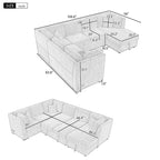 MERAX Sectional Sofa Pull out Sofa Bed with Storage Chaise