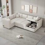 MERAX Sectional Sofa Pull out Sofa Bed with Storage Chaise