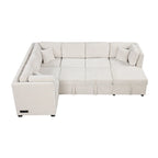 MERAX Sectional Sofa Pull out Sofa Bed with Storage Chaise