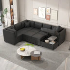 MERAX Sectional Sofa Pull out Sofa Bed with Storage Chaise