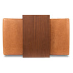 Poly & Bark Jarmo Ottoman with Adjustable Walnut Table - Full Grain Genuine Italian Leather