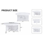 A white MDF material circular patterned coffee table suitable for small spaces and living rooms.