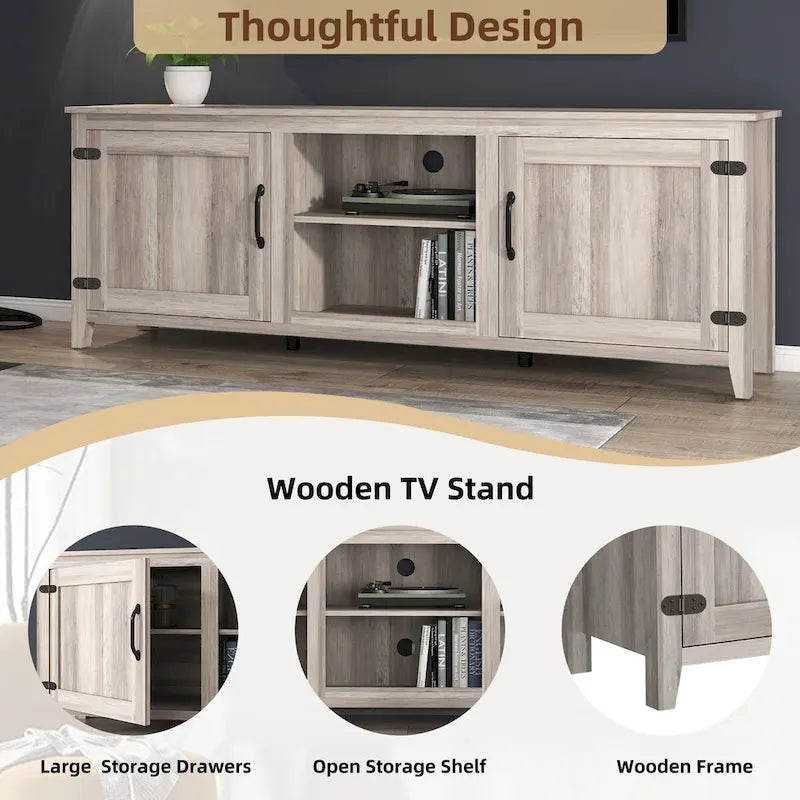 TV Stand Storage Media Console Entertainment Center With Two Doors