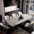 Modern Stylish Dining Table Rectangle White Sintered Stone Top
