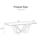 Modern Stylish Dining Table Rectangle White Sintered Stone Top