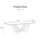 Modern Stylish Dining Table Rectangle White Sintered Stone Top