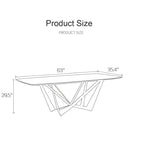 Modern Stylish Dining Table Rectangle White Sintered Stone Top