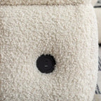 87.7 Sectional Sofa Cozy Teddy Fleece Fabric Sectional Sofa Couch