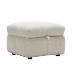87.7 Sectional Sofa Cozy Teddy Fleece Fabric Sectional Sofa Couch