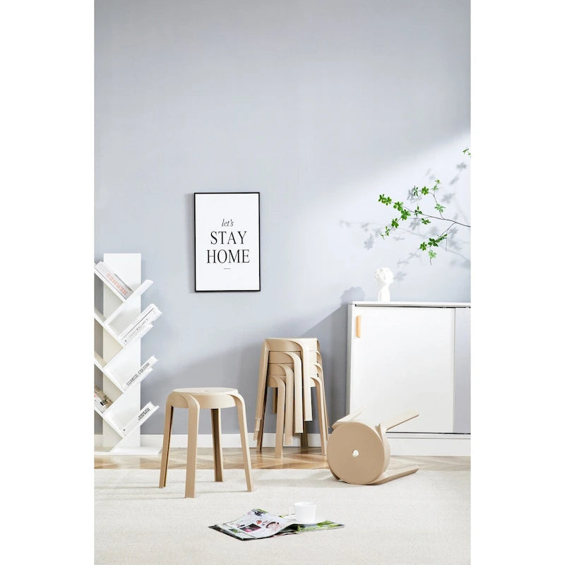 6 Pack Stackable Classroom Stools Plastic Stools Nesting Stools Colorful Round Stools Indoor Outdoor Flexible Seating Stools