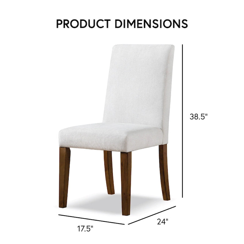 Furniture of America Drystan Rustic Ivory Padded Fabric Dining Chairs (Set of 2)