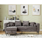 Modern Convertible Tufted Chenille L Shaped Sectional Sofa