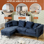 Modern Convertible Tufted Chenille L Shaped Sectional Sofa